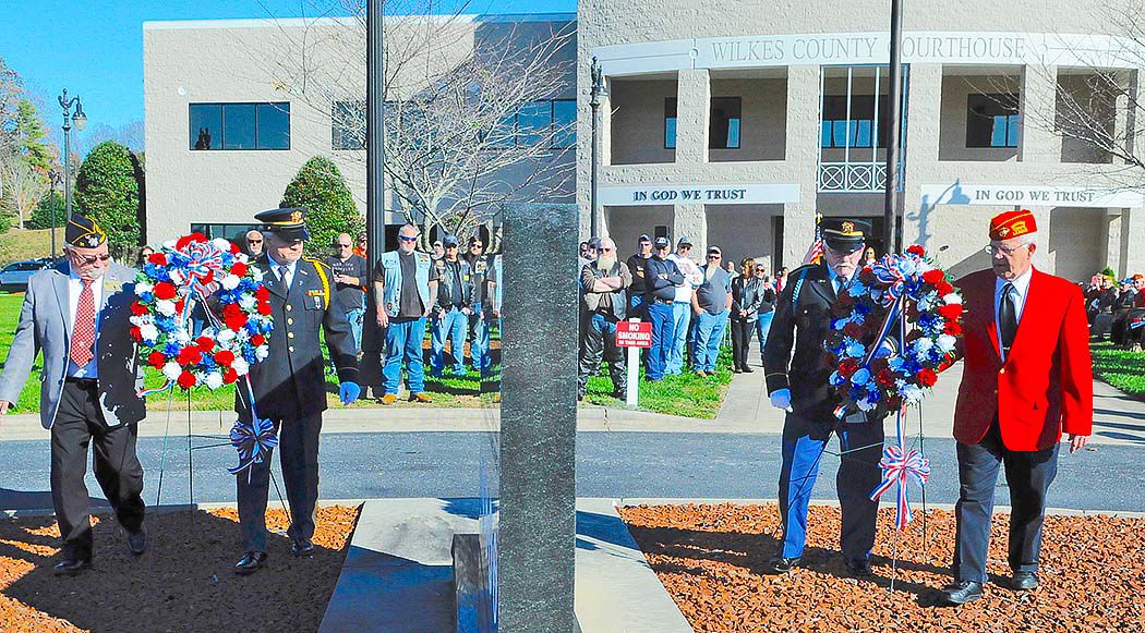 Laying wreaths